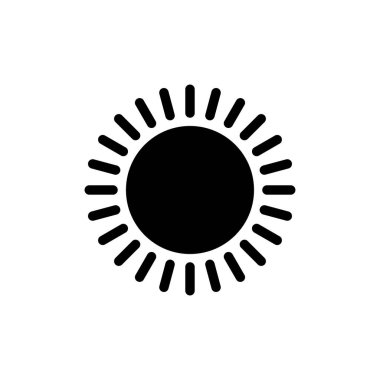 Beyaz arkaplanda güneş simgesi izole edildi. Güneş vektörü simgesi