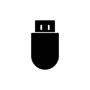Beyaz arkaplanda Usb simgesi izole edildi. Flash disk simgesi vektörü