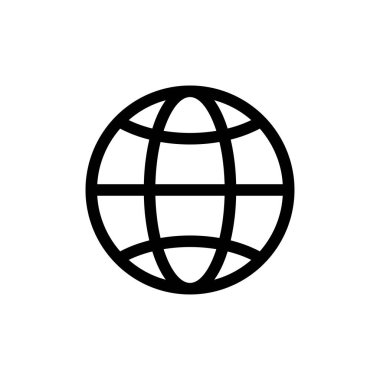 Beyaz arkaplanda web simgesi izole edildi. Web sitesi vektör simgesi. İnternet dünya vektörü