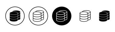 Veritabanı simgesi vektörü beyaz arkaplanda izole edildi. veritabanı vektörü simgesi