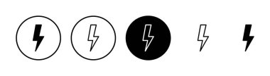Şimşek simgesi vektörü beyaz arkaplanda izole edildi. Kilit simgesi vektörü. Enerji ve gök gürültüsü elektrik simgesi