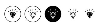 Elmas simgesi vektörü beyaz arkaplanda izole edildi. Elmas vektör simgesi. Gemstone sembolü