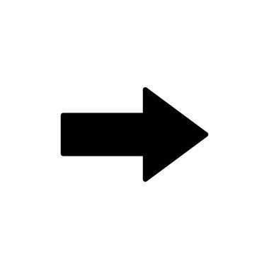 Ok simgesi beyaz arkaplanda izole edildi. Ok sembolü. Ok vektör simgesi