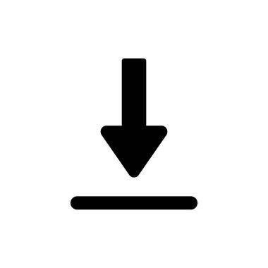 Beyaz arkaplanda indirme simgesi izole edildi. Vektör simgesi indiriliyor