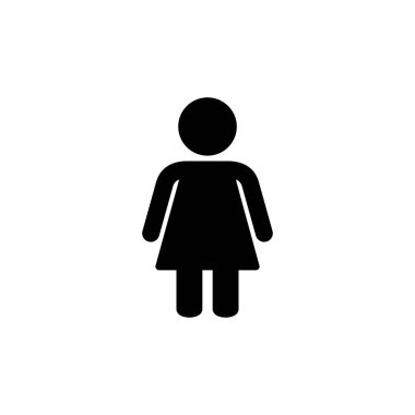 Beyaz arkaplanda izole edilmiş kadın simgesi. kadın simge vektörü