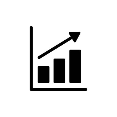 Büyüyen grafik simgesi beyaz arkaplanda izole edildi. Grafik simgesi. Grafik vektörü