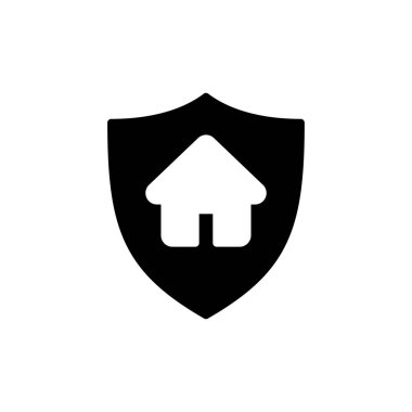 Ev sigortası ikonu beyaz arka planda izole edilmiş. ev koruma simgesi