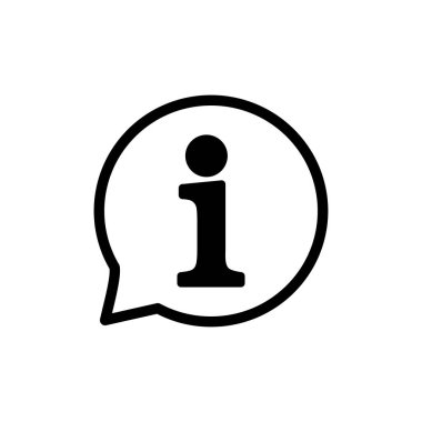 Bilgi simgesi beyaz arkaplanda izole edildi. Bilgi işareti var. Bizim hakkımızda