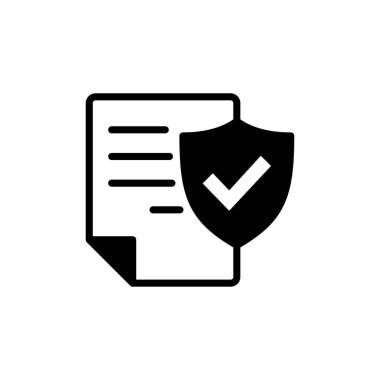 Sigorta simgesi beyaz arkaplanda izole edildi. Sigorta vektör simgesi