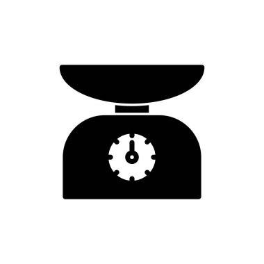 Beyaz arkaplanda ölçekli simge izole edilir. Kanun ölçekli ikon. Vektör simgesini ölçeklendirir. Adalet