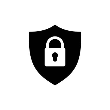 Güvenlik simgesi beyaz arkaplanda izole edildi. Koruma ikonu. Özel hayat. vpn