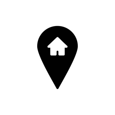 Beyaz arkaplanda izole edilmiş adres sembolü simgesi. Adres simgesi vektörü. ev konumu simgesi