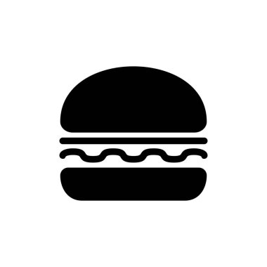 Hamburger simgesi beyaz arkaplanda izole edilmiş. Hamburger ve hamburger ikonu. Fast food vektör simgesi