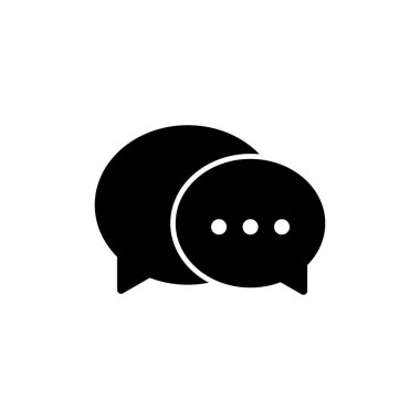 Beyaz arkaplanda sohbet simgesi izole edildi. Sohbet vektörü simgesi. Konuşma balonu. Mesaj var. Bizimle irtibata geç