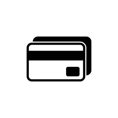 Kredi kartı simgesi beyaz arkaplanda izole edildi. Kredi kartı ödeme simgesi vektörü