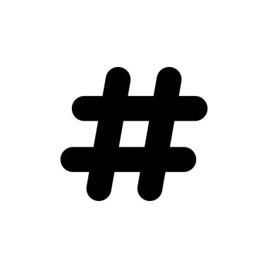 Beyaz arkaplanda etiket simgesi izole edildi. hashtag vektör simgesi
