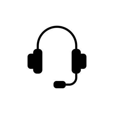 Kulaklık simgesi beyaz arkaplanda izole edildi. Kulaklık vektör simgesi. Ara bizi.