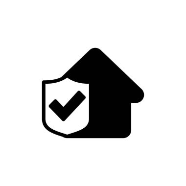 Beyaz arka planda ev sigortası ikonu izole edildi. ev koruma simgesi.