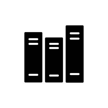 Kütüphane simgesi beyaz arkaplanda izole edildi. Kitap simgesi vektörü