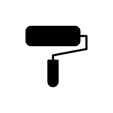 Beyaz arkaplanda izole edilmiş boya simgesi. Fırça vektör simgesini boya. Boya silindiri simgesi