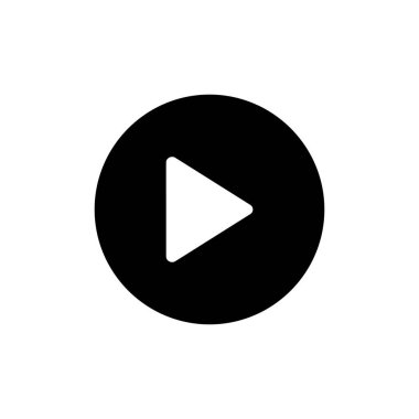 Beyaz arkaplanda simge oynat. Düğme vektör simgesini oynat. Video simgesi vektörü