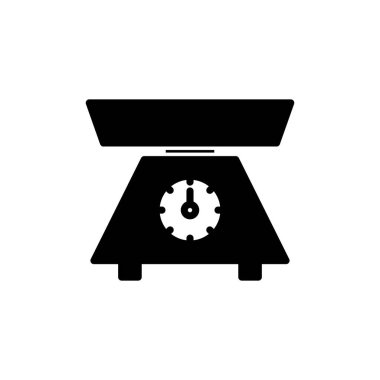 Beyaz arkaplanda ölçekli simge izole edilir. Kanun ölçekli ikon. Vektör simgesini ölçeklendirir. Adalet