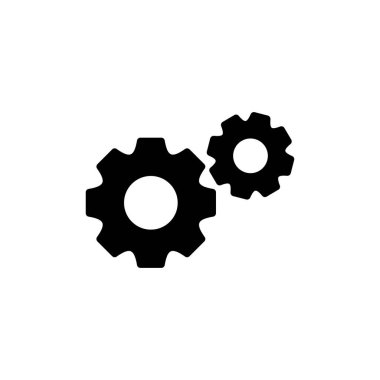 Simge beyaz arkaplanda izole ediliyor. vektör simgesi ayarlanıyor. Çarklar Simgesi Simgesi. Dişliler