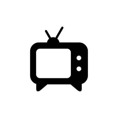 TV vektör simgesi beyaz arkaplanda izole edildi. Televizyon simgesi