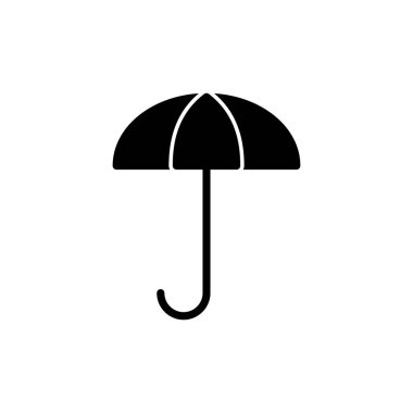 Beyaz arkaplanda izole edilmiş şemsiye simgesi. Şemsiye vektör simgesi