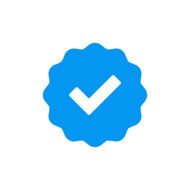 Doğrulanmış simge beyaz arkaplanda izole edildi. Doğrulama işareti. onaylanmış simge