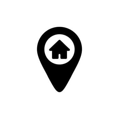 Beyaz arkaplanda izole edilmiş adres sembolü simgesi. Adres simgesi vektörü. ev konumu simgesi