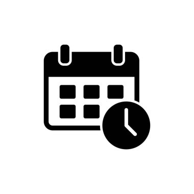 Takvim simgesi beyaz arkaplanda izole edildi. Takvim sembolü. Takvim vektör simgesi. Son teslim tarihi. Randevu. Süre