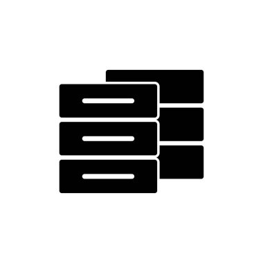 Veritabanı simgesi beyaz arkaplanda izole edildi. veritabanı vektörü simgesi