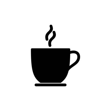 Beyaz arka planda izole edilmiş kahve fincanı simgesi. Kahve fincanı ikonu. Kahve vektörü ikonu. Çay.