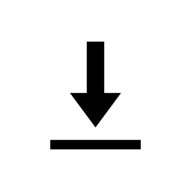 Beyaz arkaplanda indirme simgesi izole edildi. Vektör simgesi indiriliyor