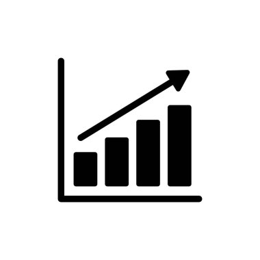 Büyüyen grafik simgesi beyaz arkaplanda izole edildi. Grafik simgesi. Grafik vektörü