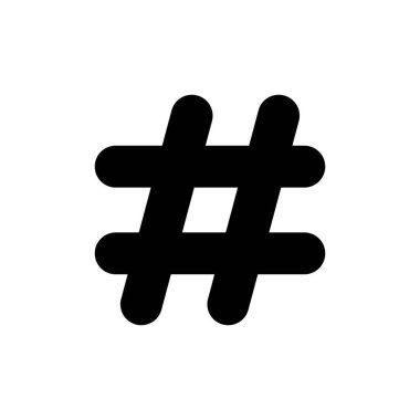 Beyaz arkaplanda etiket simgesi izole edildi. hashtag vektör simgesi