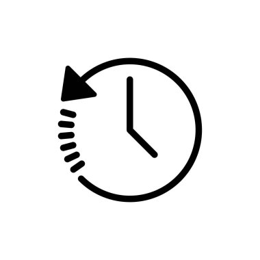 Tarih simgesi beyaz arkaplanda izole edildi. Geçmiş vektör simgesi