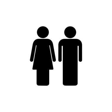 Beyaz arka planda erkek ve kadın ikonu izole edildi. erkek ve kadın sembolü