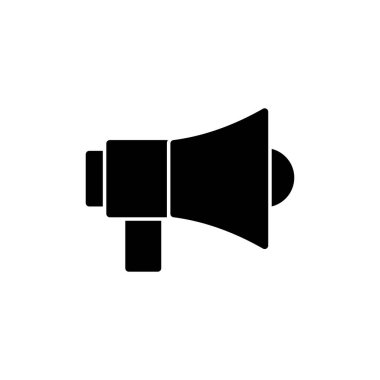 Beyaz arkaplanda megafon simgesi izole edildi. Hoparlör ikon vektörü. Cilt simgesi