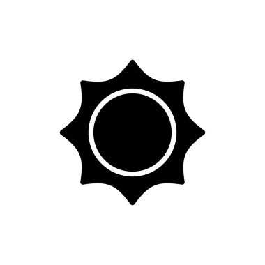 Beyaz arkaplanda güneş simgesi izole edildi. Güneş vektörü simgesi