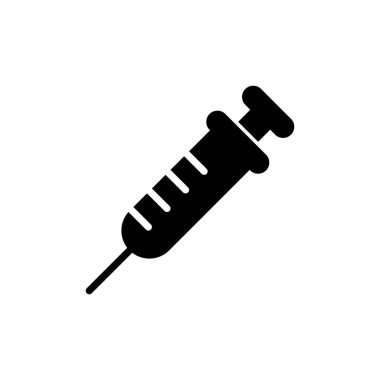 Şırınga simgesi beyaz arkaplanda izole edildi. enjeksiyon simgesi