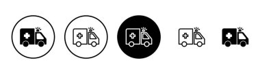 Ambulans Simgesi vektörü beyaz arkaplanda izole edildi. Ambulans Simgesi Tasarımı. ambulans kamyon simgesi vektörü