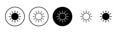 Beyaz arkaplanda izole edilmiş güneş simgesi vektörü. Güneş vektörü simgesi