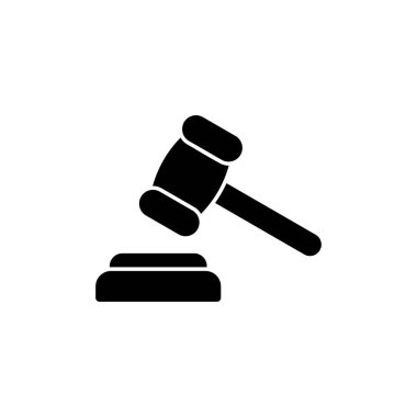 Gavel simgesi beyaz arkaplanda izole edildi. Çekiç simgesi vektörü. Yargıç Gavel Açık Artırma Simgesi Vektörü. Teklif