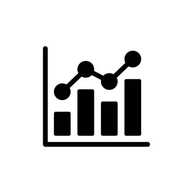 Büyüyen grafik simgesi beyaz arkaplanda izole edildi. Grafik simgesi. Grafik vektörü