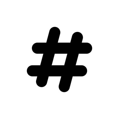 Beyaz arkaplanda etiket simgesi izole edildi. hashtag vektör simgesi