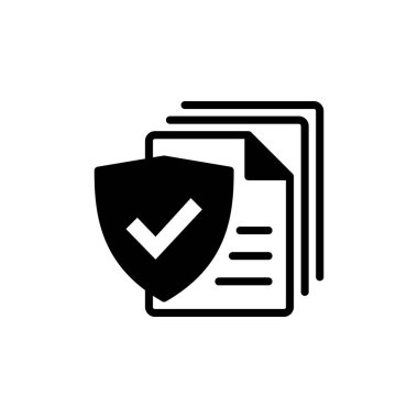 Sigorta simgesi beyaz arkaplanda izole edildi. Sigorta vektör simgesi