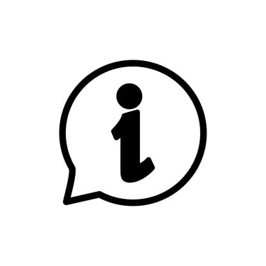 Bilgi simgesi beyaz arkaplanda izole edildi. Bilgi işareti var. Bizim hakkımızda