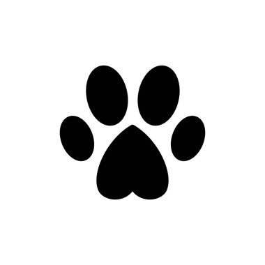 Pençe simgesi beyaz arkaplanda izole edildi. Paw Yazdırma simgesi